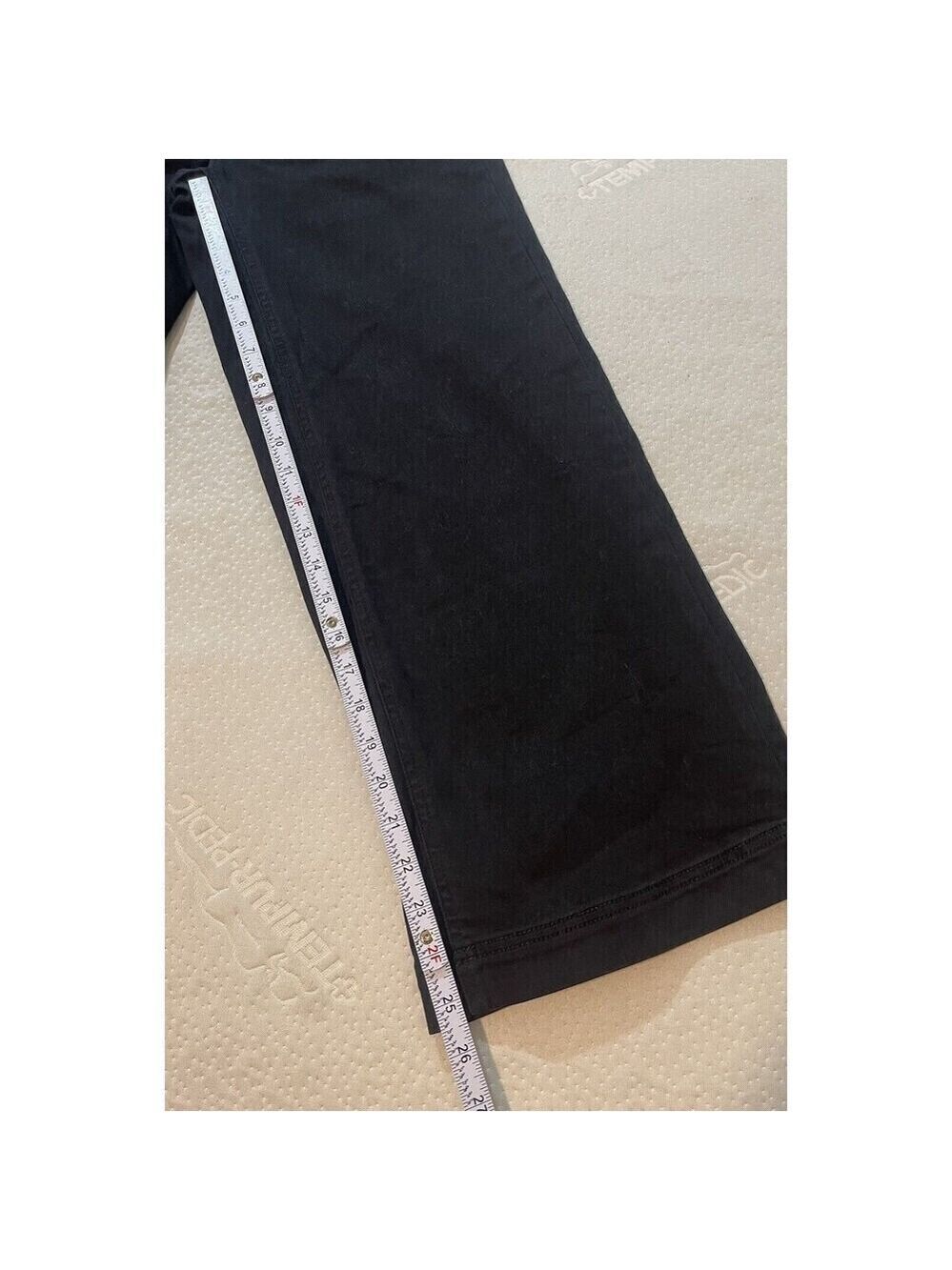 Everlane women's the wide leg crop black pants sz 2 high rise jeans denim - Picture 8 of 8